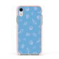Beach Shell Apple iPhone XR Impact Case Pink Edge on Silver Phone