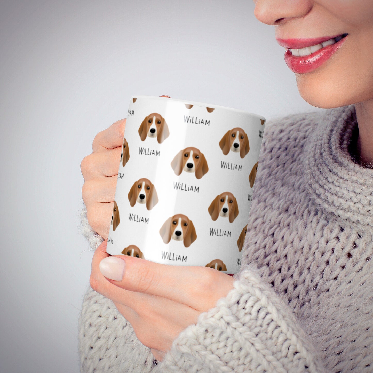 Beagle Icon with Name 10oz Mug Alternative Image 6
