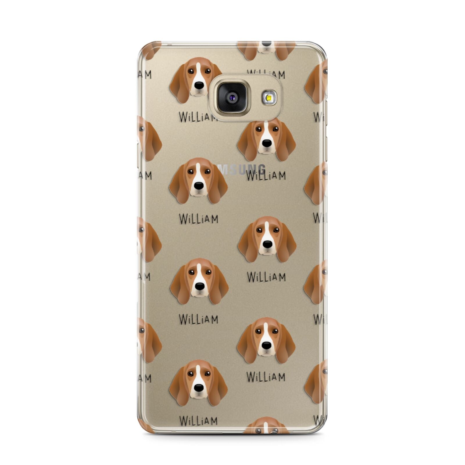 Beagle Icon with Name Samsung Galaxy A7 2016 Case on gold phone