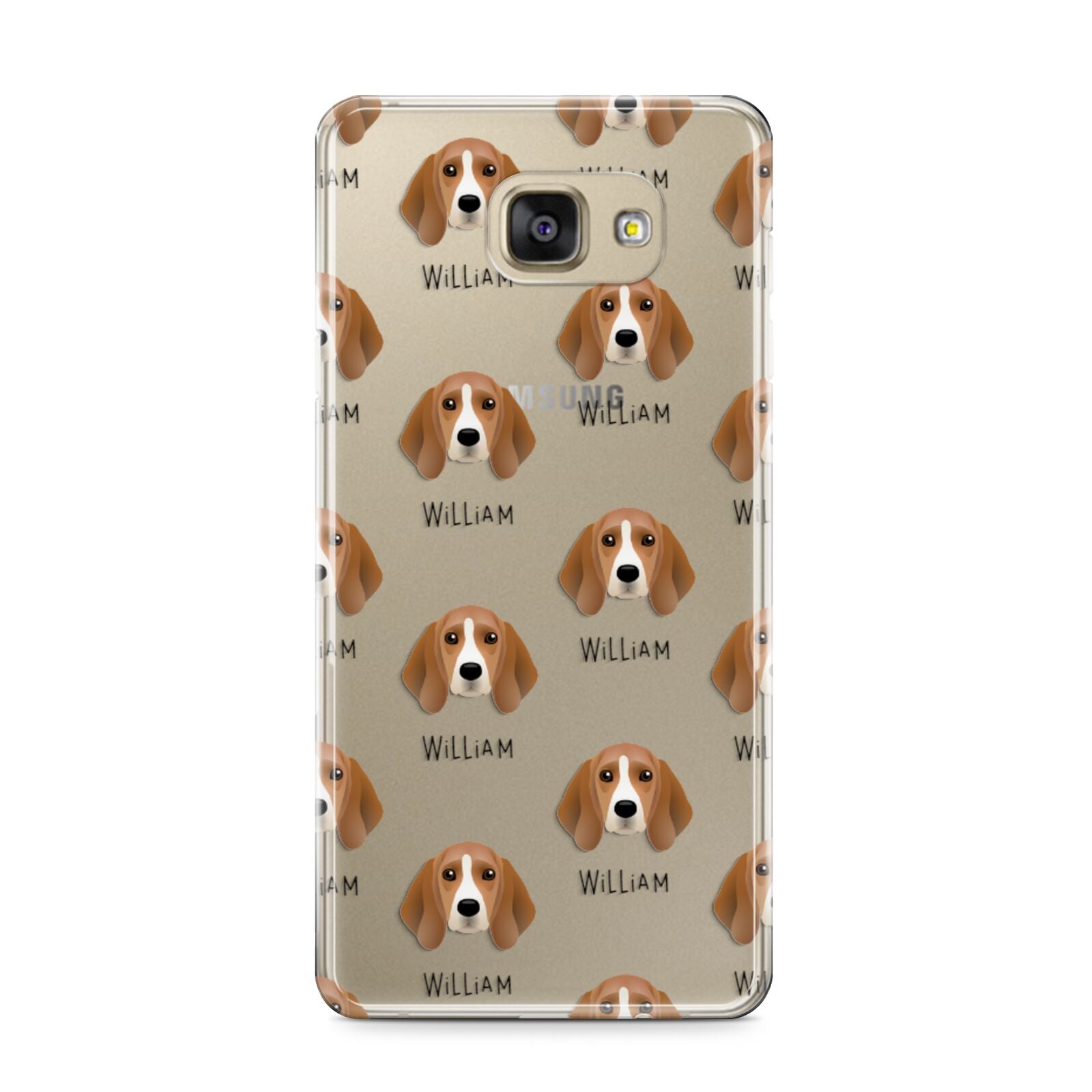 Beagle Icon with Name Samsung Galaxy A9 2016 Case on gold phone