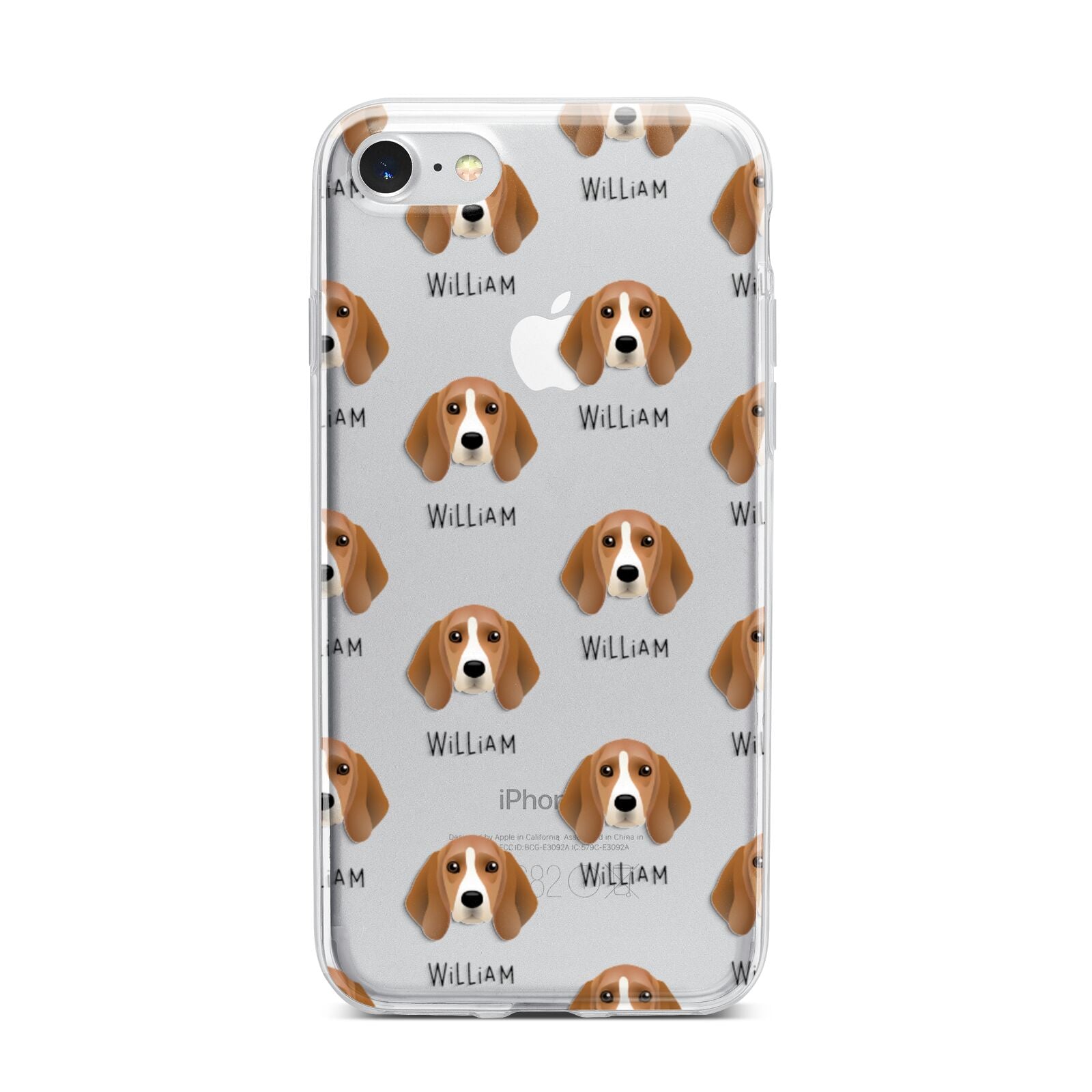 Beagle Icon with Name iPhone 7 Bumper Case on Silver iPhone
