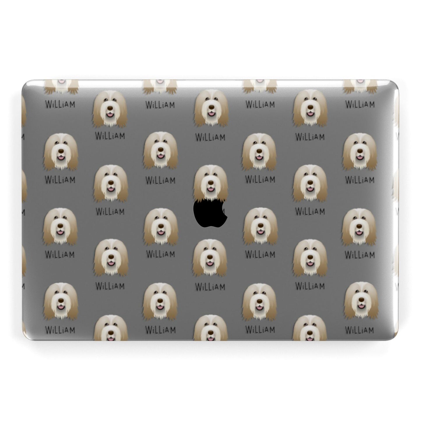 Bearded Collie Icon with Name Apple MacBook Case