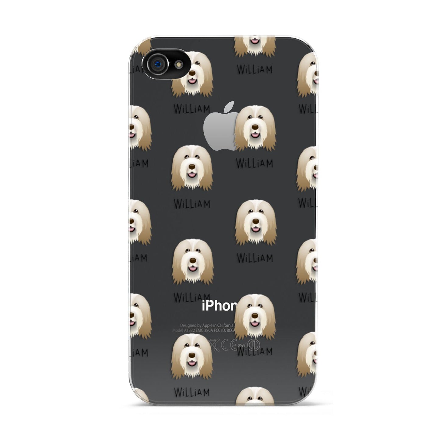 Bearded Collie Icon with Name Apple iPhone 4s Case