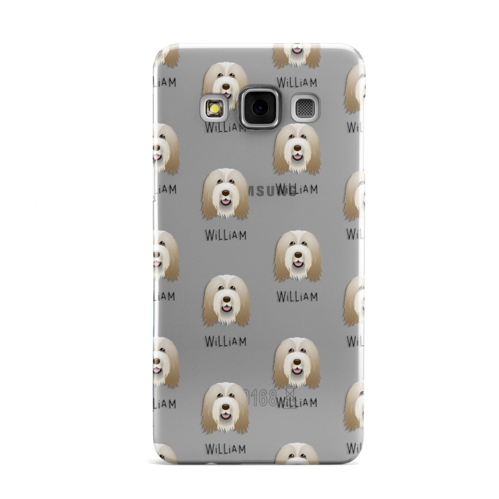 Bearded Collie Icon with Name Samsung Galaxy A3 Case