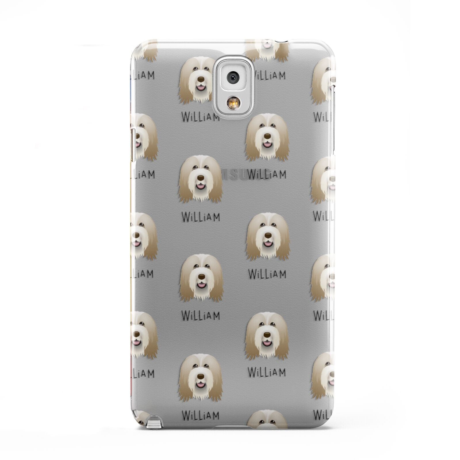 Bearded Collie Icon with Name Samsung Galaxy Note 3 Case