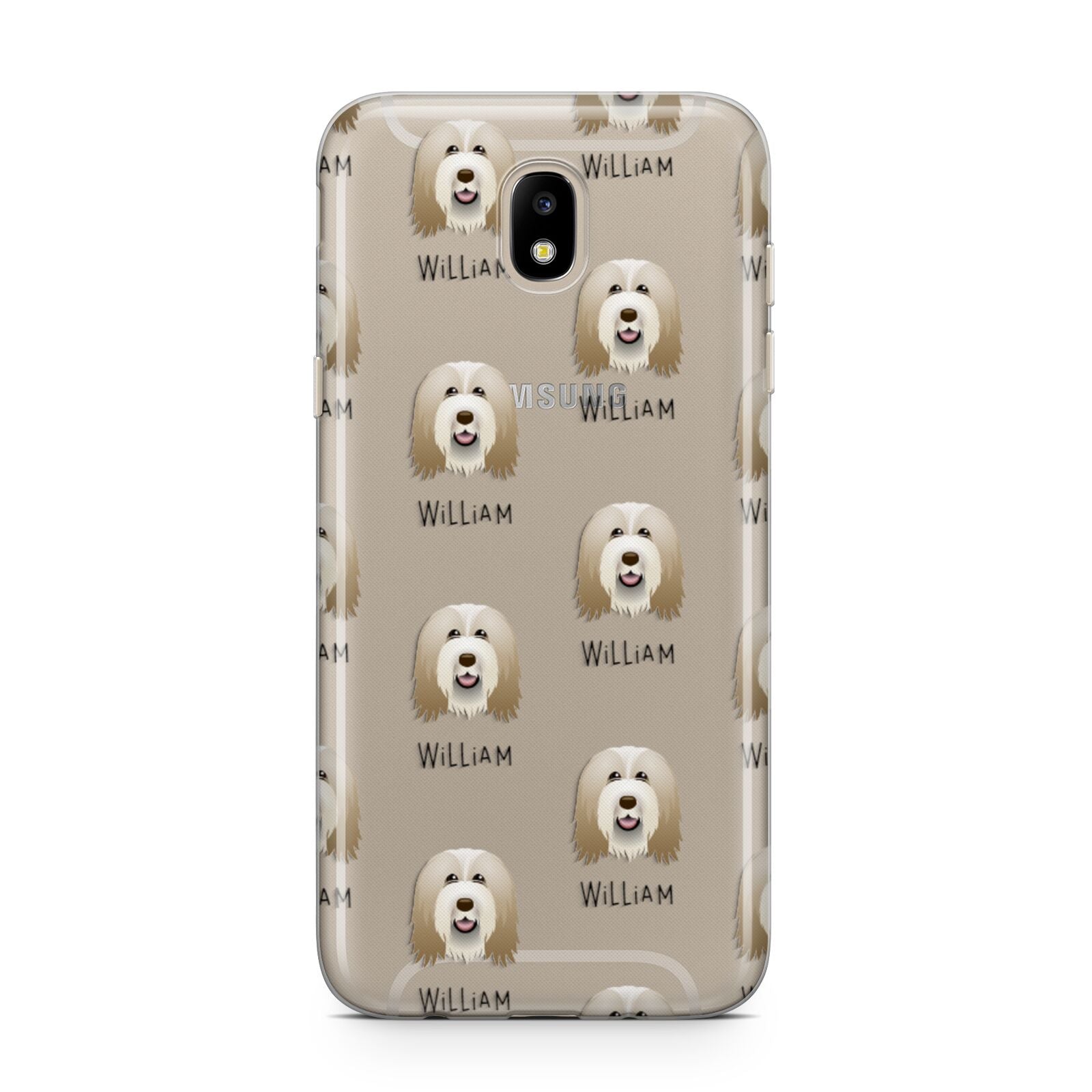 Bearded Collie Icon with Name Samsung J5 2017 Case