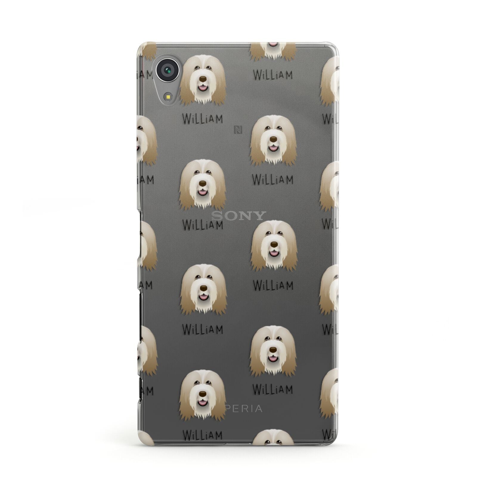 Bearded Collie Icon with Name Sony Xperia Case
