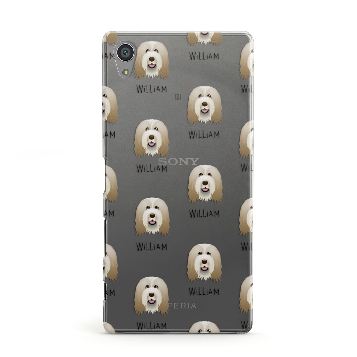 Bearded Collie Icon with Name Sony Xperia Case
