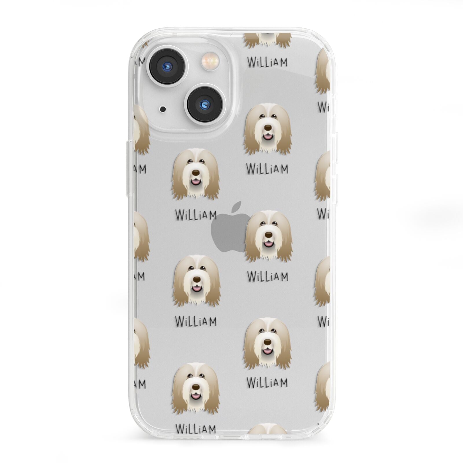 Bearded Collie Icon with Name iPhone 13 Mini Clear Bumper Case