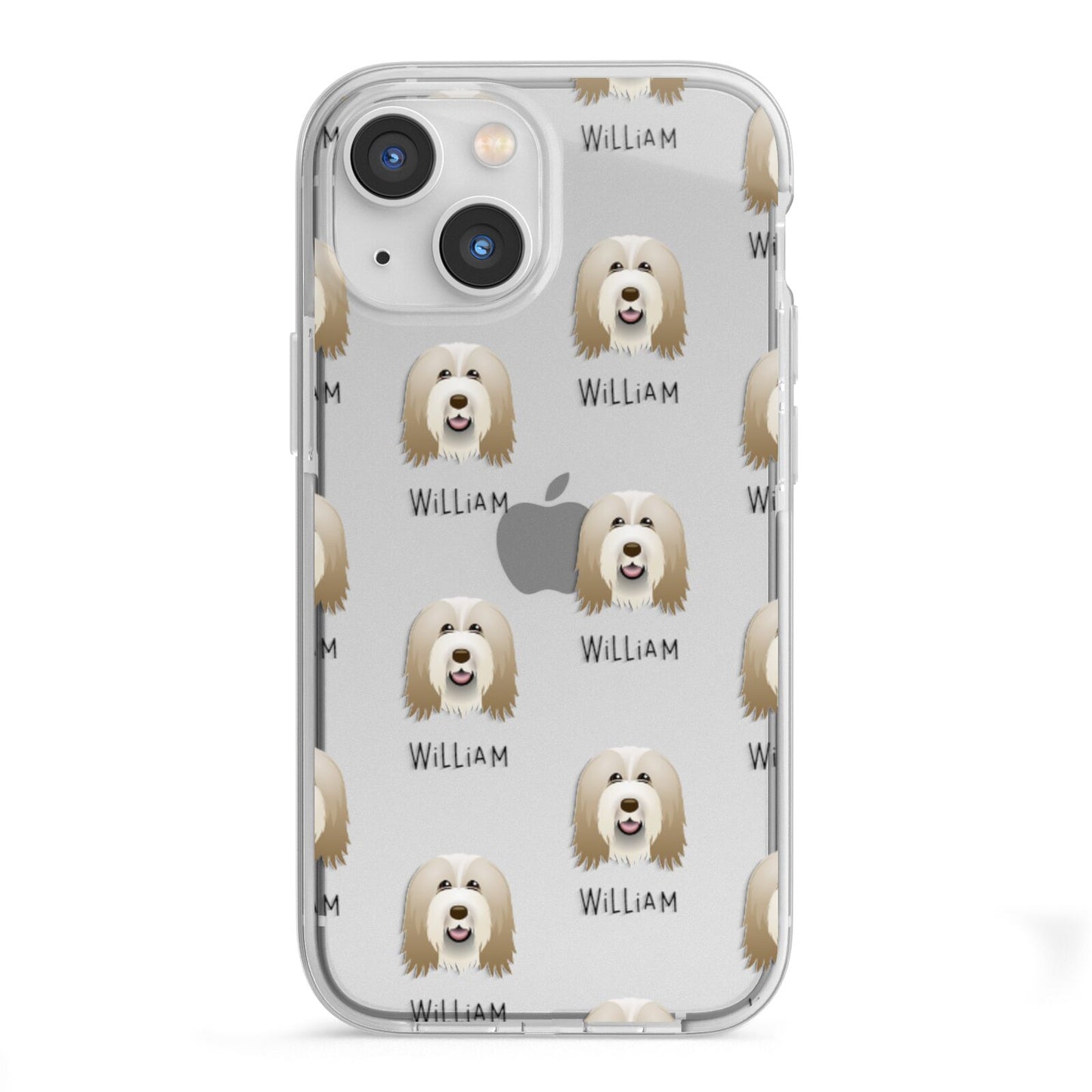 Bearded Collie Icon with Name iPhone 13 Mini TPU Impact Case with White Edges