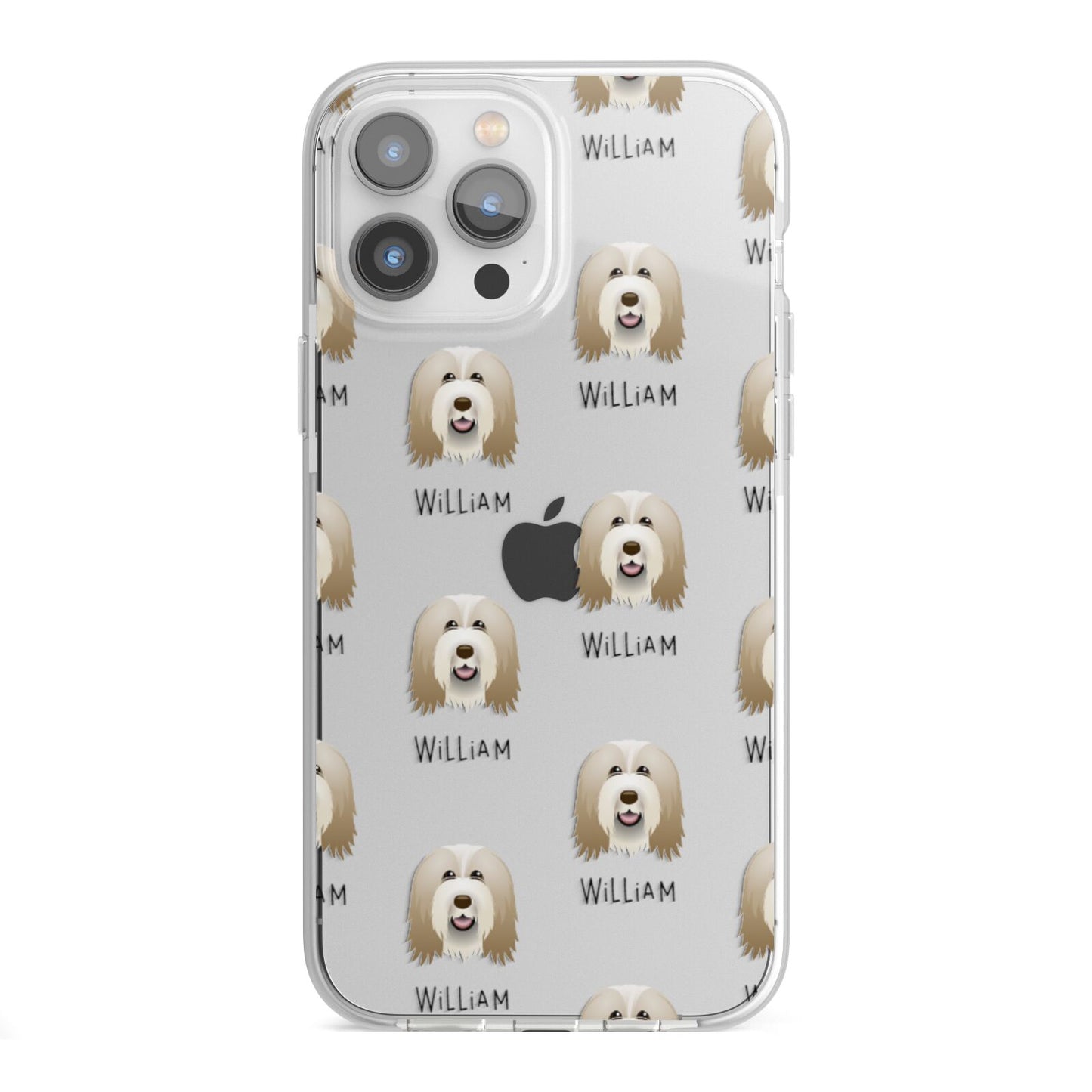 Bearded Collie Icon with Name iPhone 13 Pro Max TPU Impact Case with White Edges