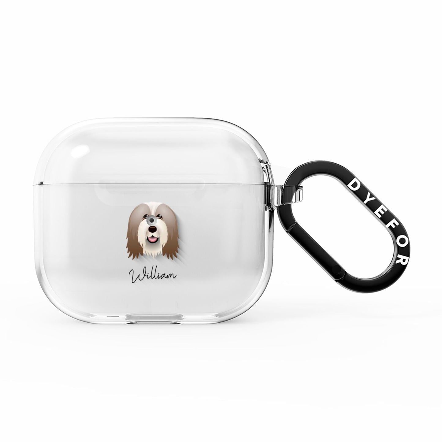 Bearded Collie Personalised AirPods Clear Case 3rd Gen
