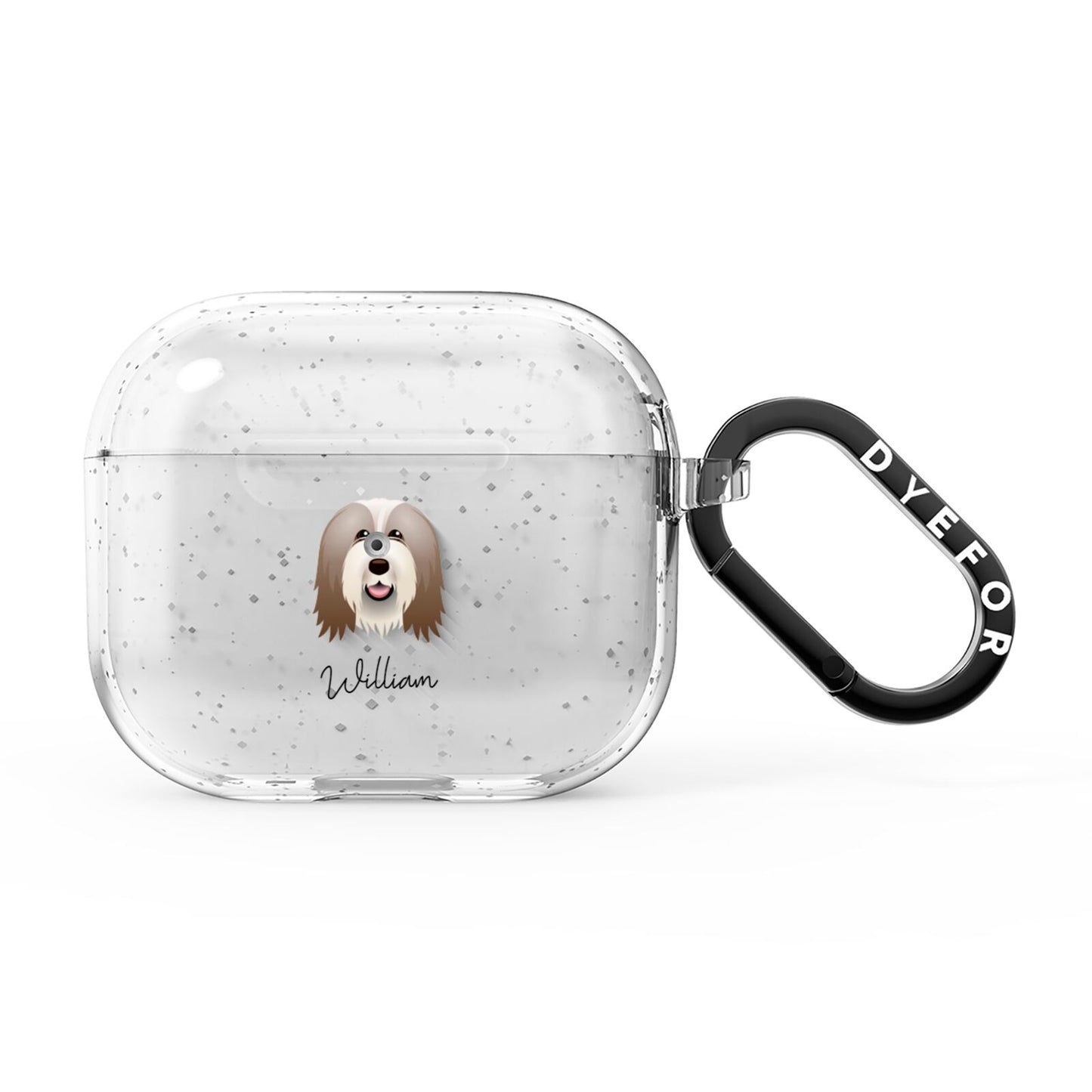 Bearded Collie Personalised AirPods Glitter Case 3rd Gen