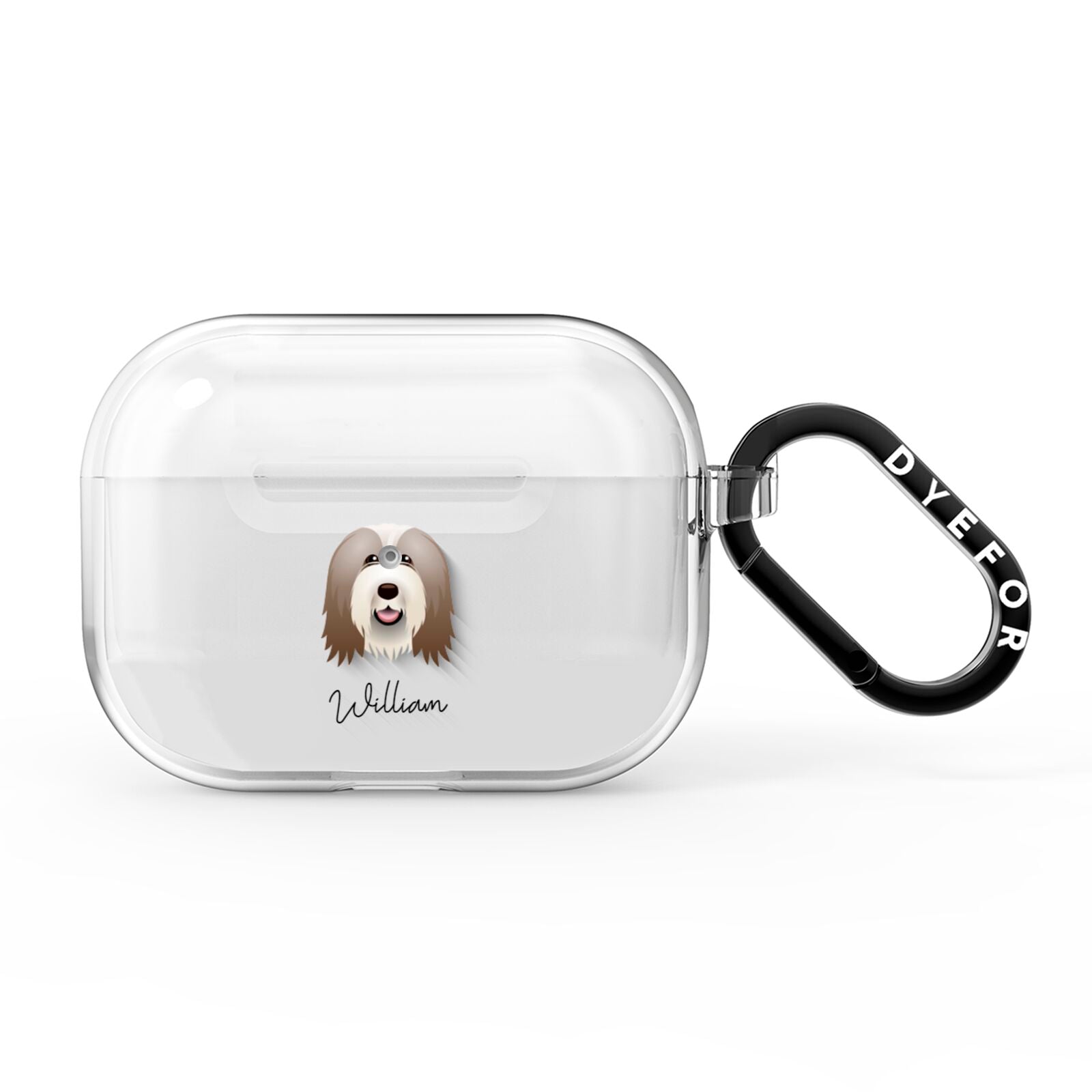 Bearded Collie Personalised AirPods Pro Clear Case