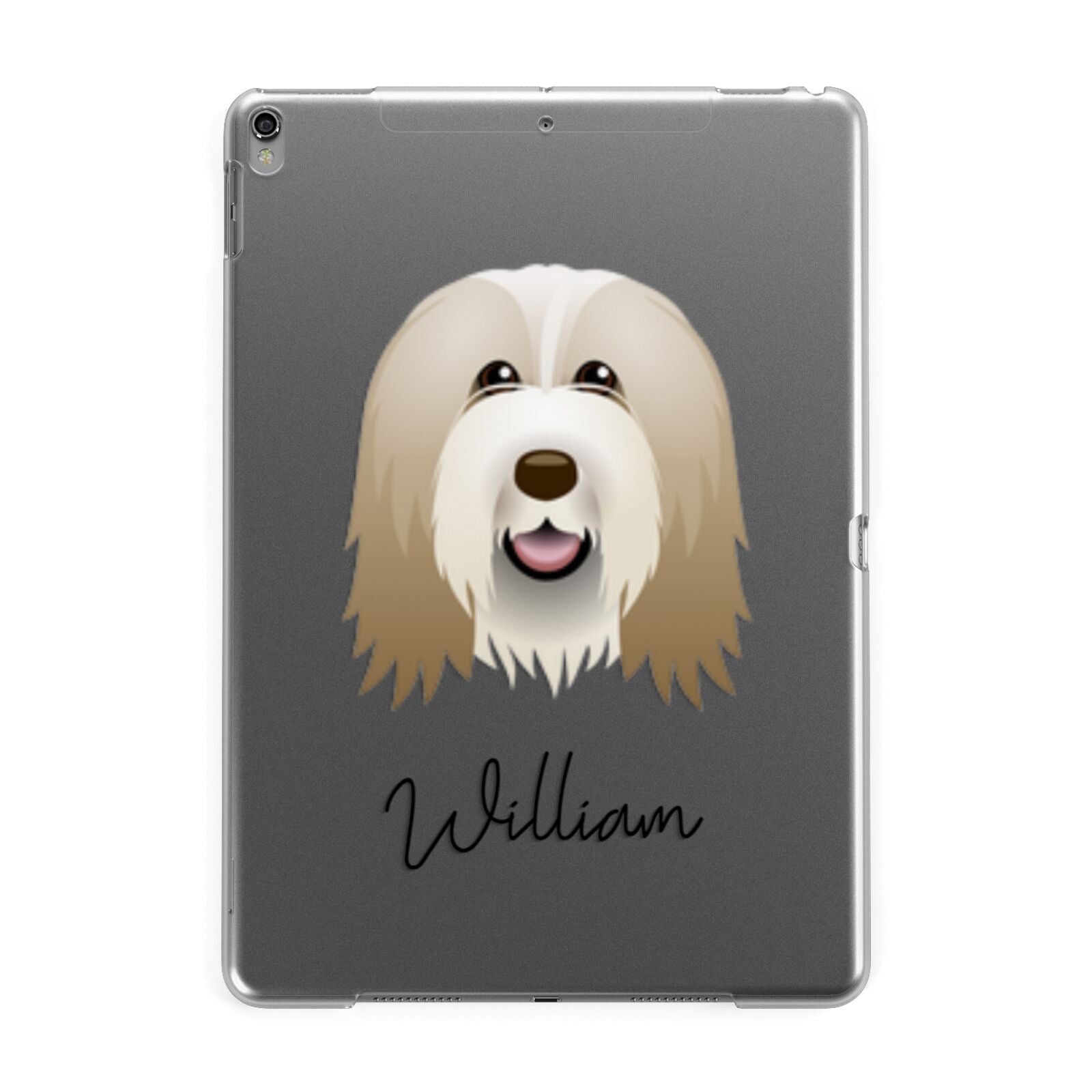 Bearded Collie Personalised Apple iPad Grey Case