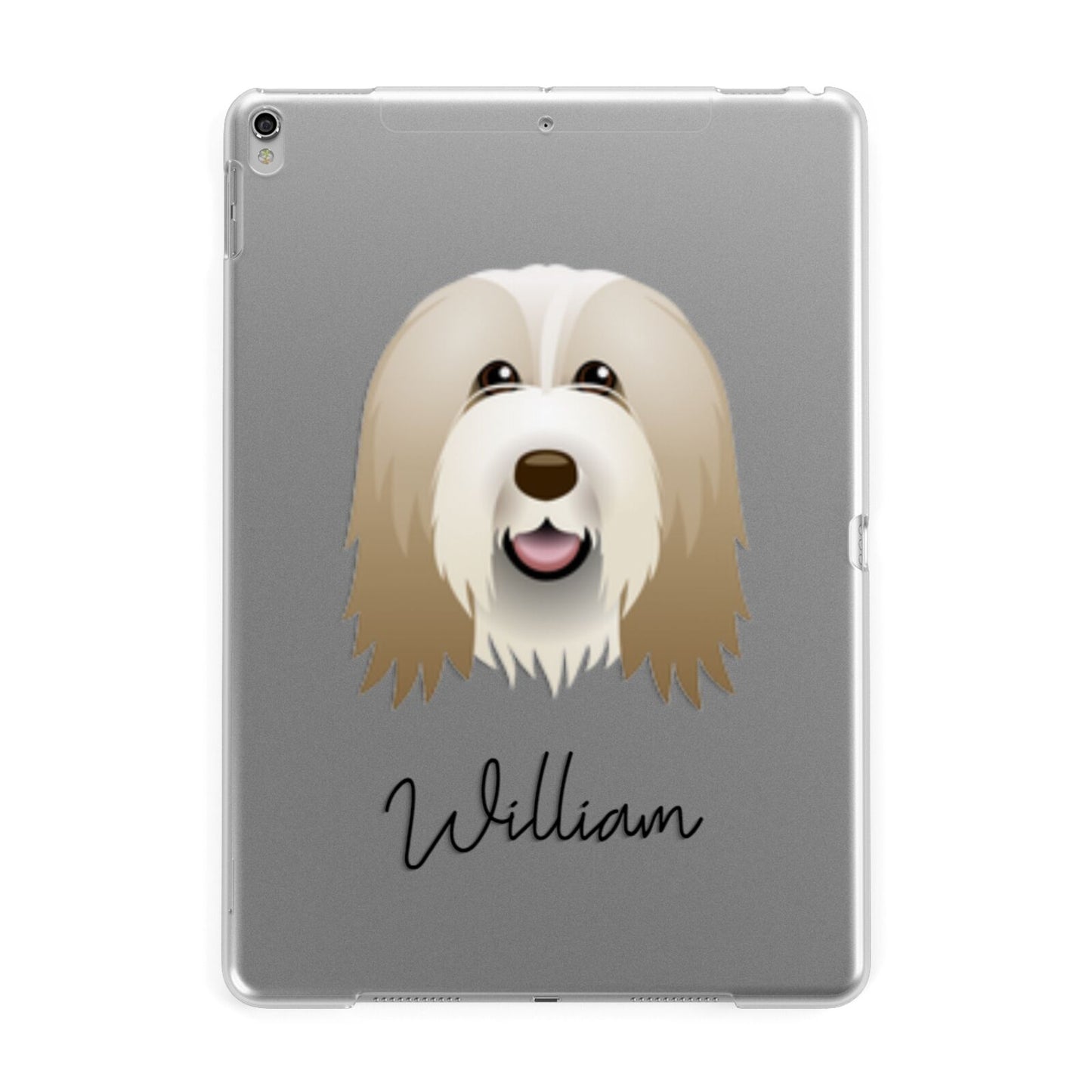 Bearded Collie Personalised Apple iPad Silver Case
