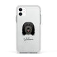 Bearded Collie Personalised Apple iPhone 11 in White with White Impact Case