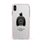 Bearded Collie Personalised Apple iPhone Xs Max Impact Case Pink Edge on Silver Phone