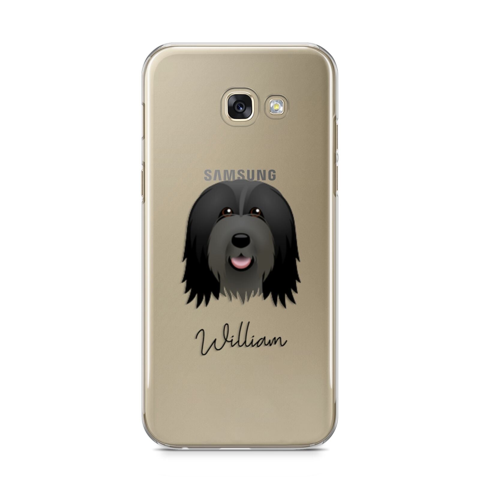 Bearded Collie Personalised Samsung Galaxy A5 2017 Case on gold phone