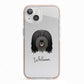 Bearded Collie Personalised iPhone 13 TPU Impact Case with Pink Edges