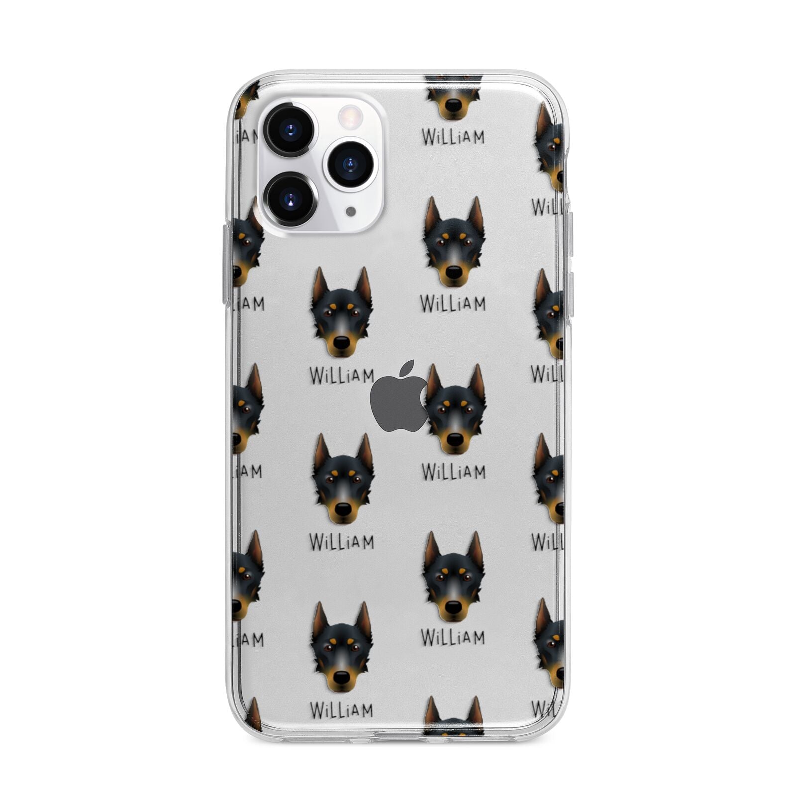 Beauceron Icon with Name Apple iPhone 11 Pro Max in Silver with Bumper Case