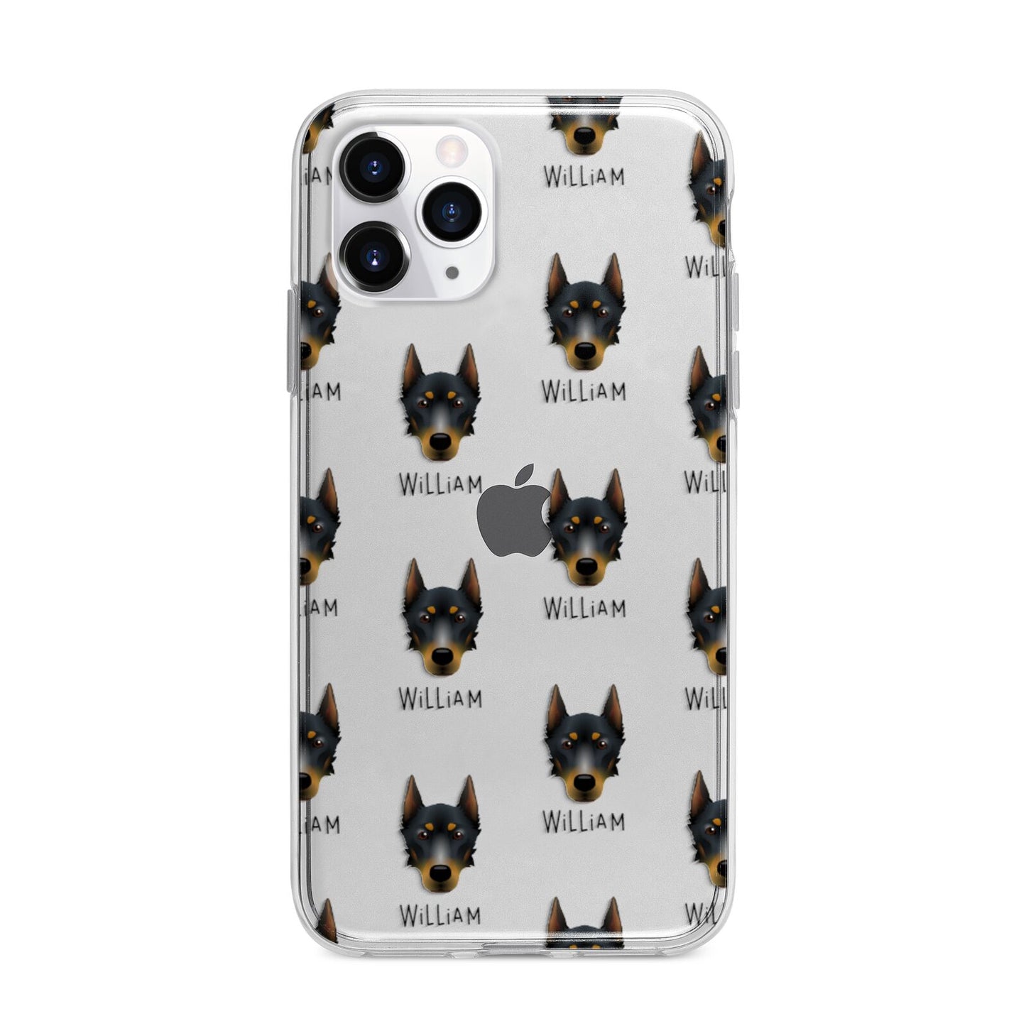 Beauceron Icon with Name Apple iPhone 11 Pro in Silver with Bumper Case