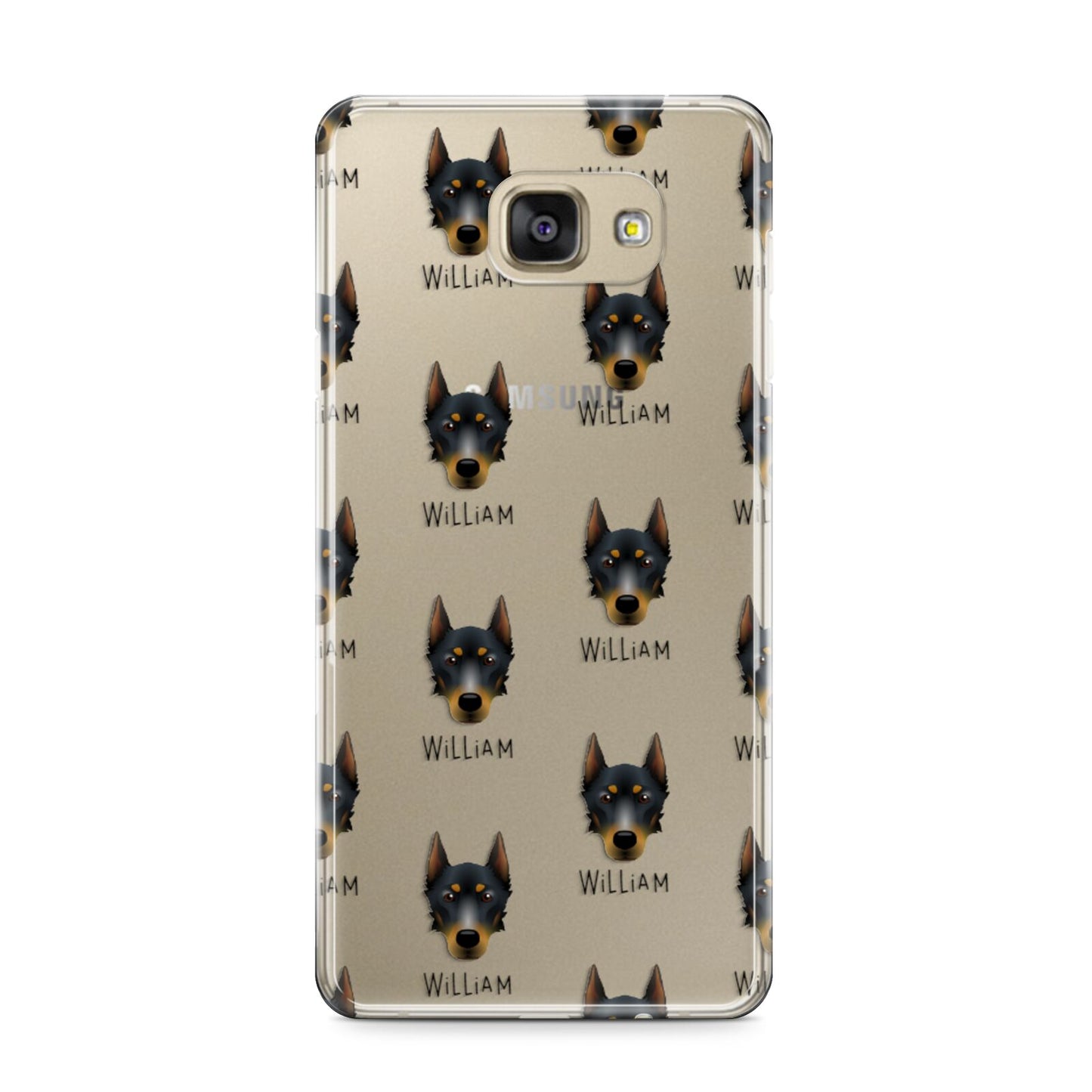 Beauceron Icon with Name Samsung Galaxy A9 2016 Case on gold phone