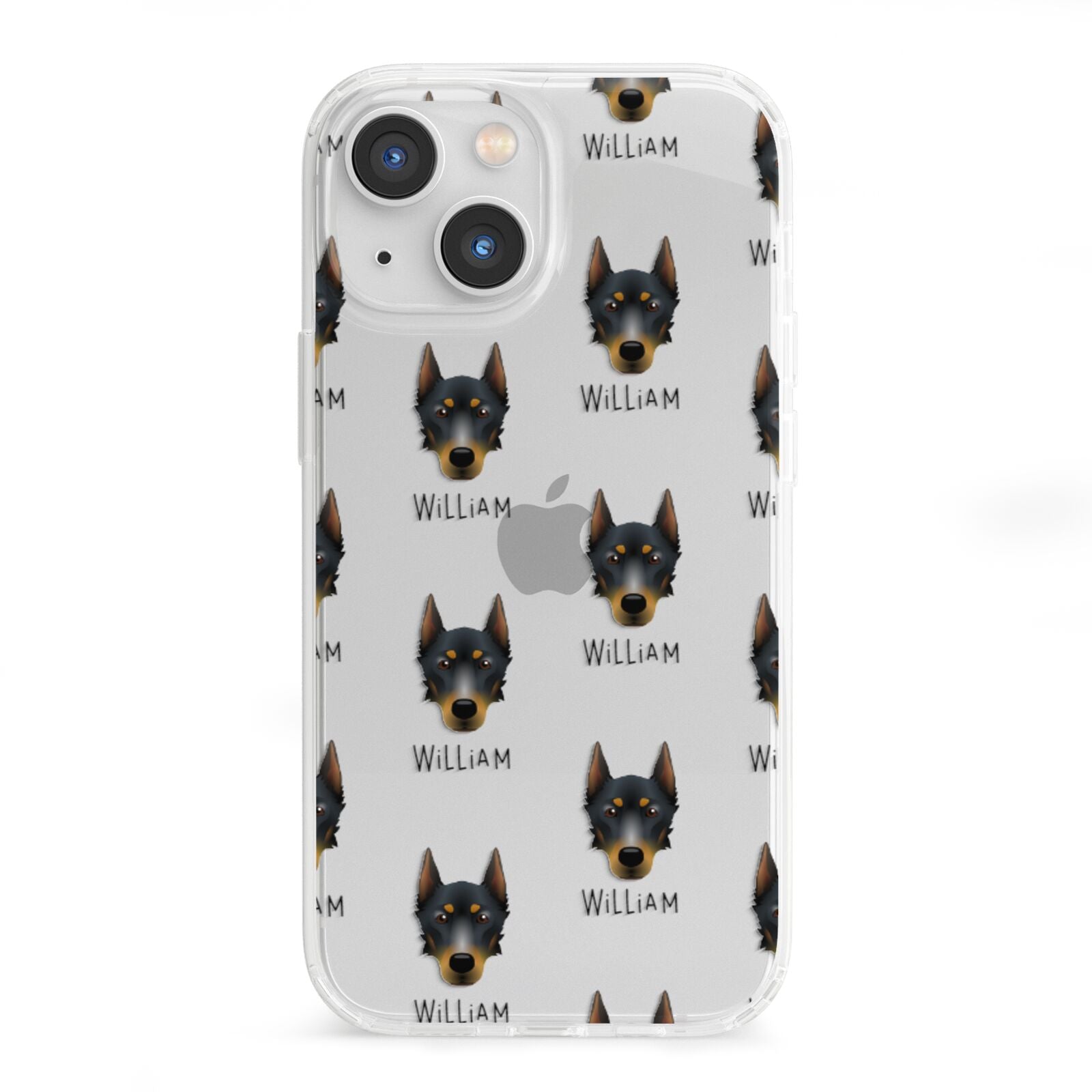 Beauceron Icon with Name iPhone 13 Mini Clear Bumper Case