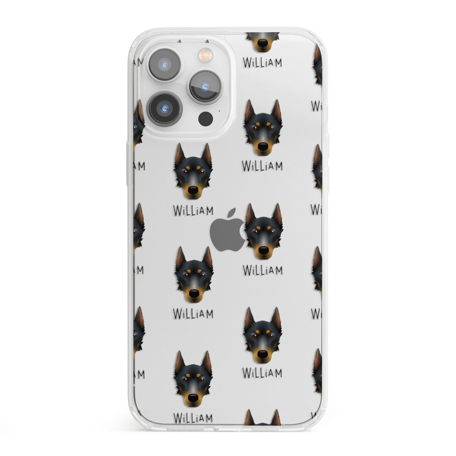 Beauceron Icon with Name iPhone 13 Pro Max Clear Bumper Case