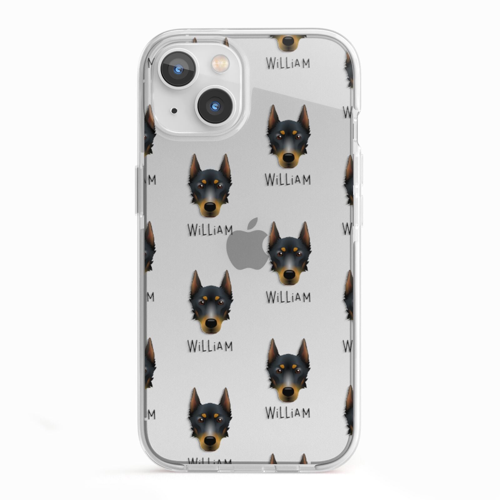 Beauceron Icon with Name iPhone 13 TPU Impact Case with White Edges