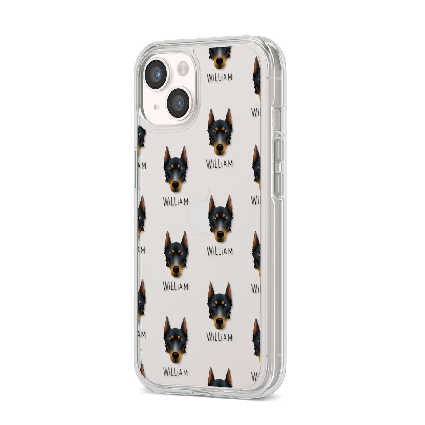 Beauceron Icon with Name iPhone 14 Clear Tough Case Starlight Angled Image