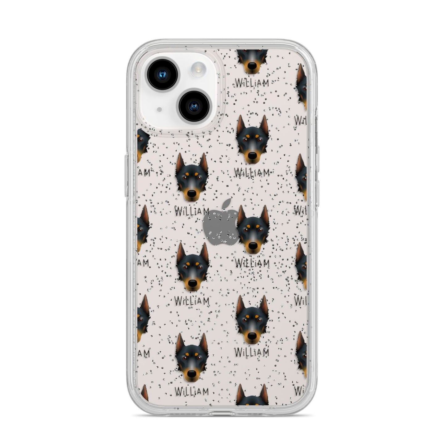 Beauceron Icon with Name iPhone 14 Glitter Tough Case Starlight