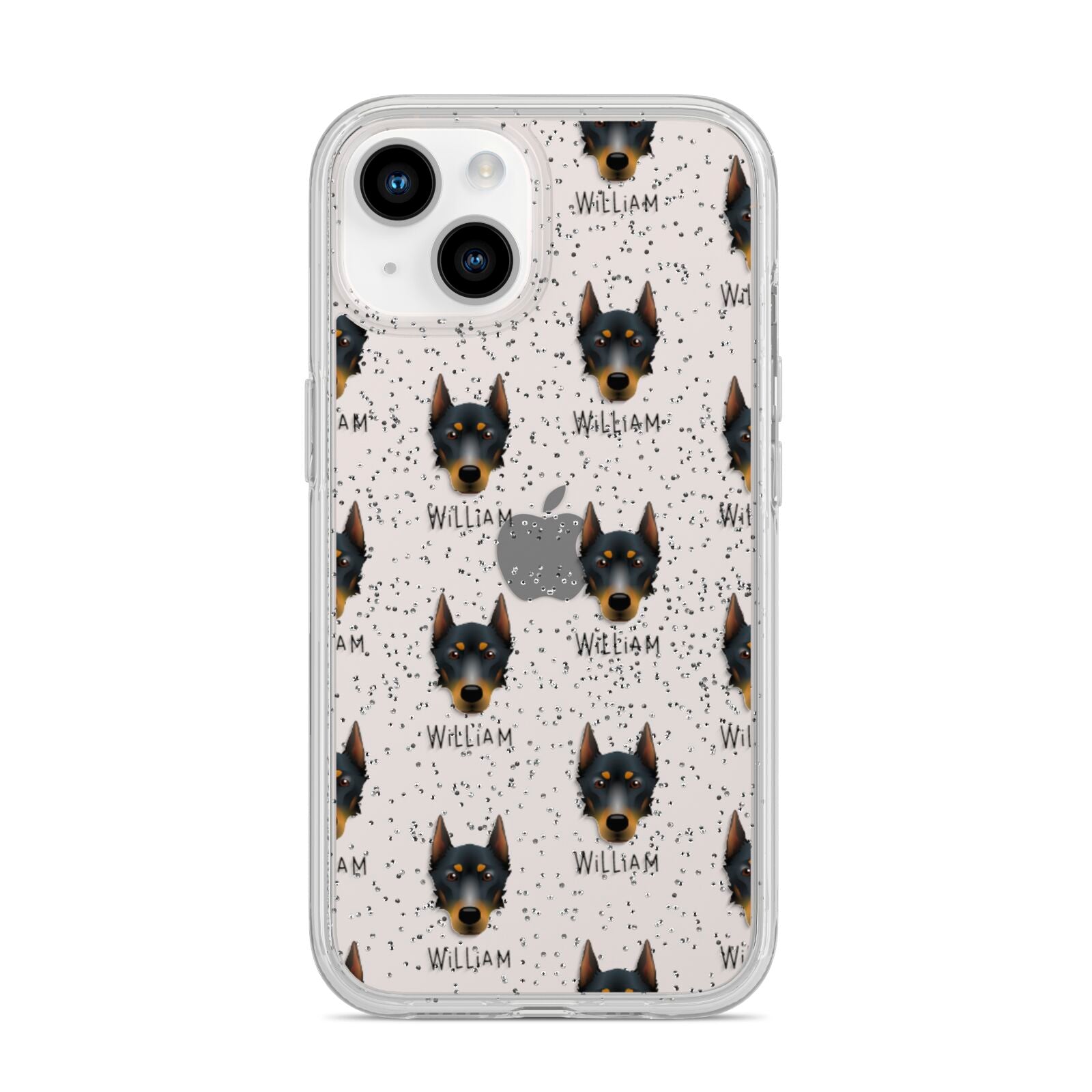 Beauceron Icon with Name iPhone 14 Glitter Tough Case Starlight