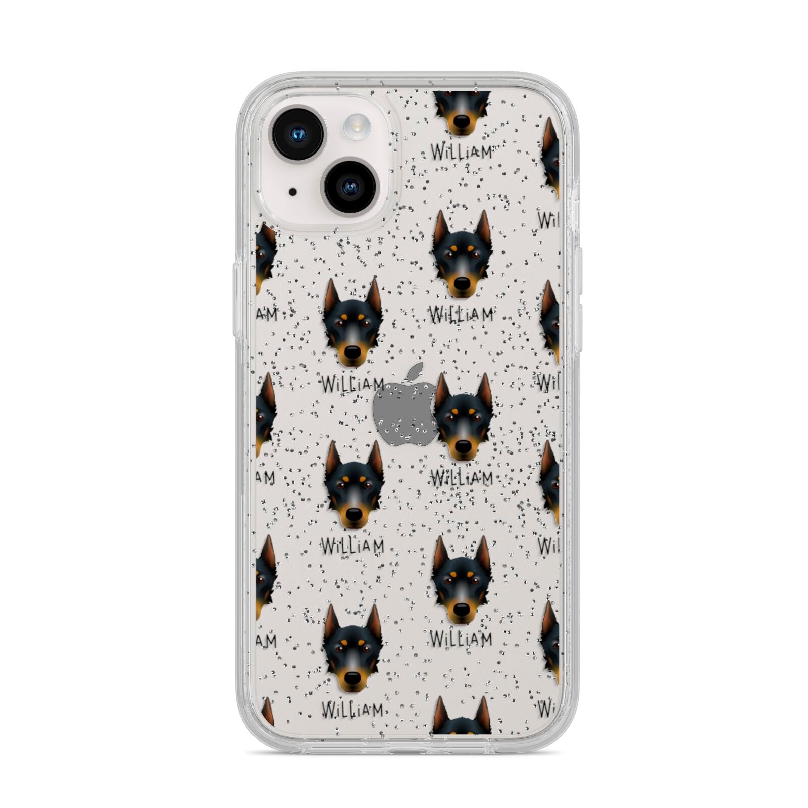 Beauceron Icon with Name iPhone 14 Plus Glitter Tough Case Starlight