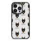 Beauceron Icon with Name iPhone 14 Pro Black Impact Case on Silver phone