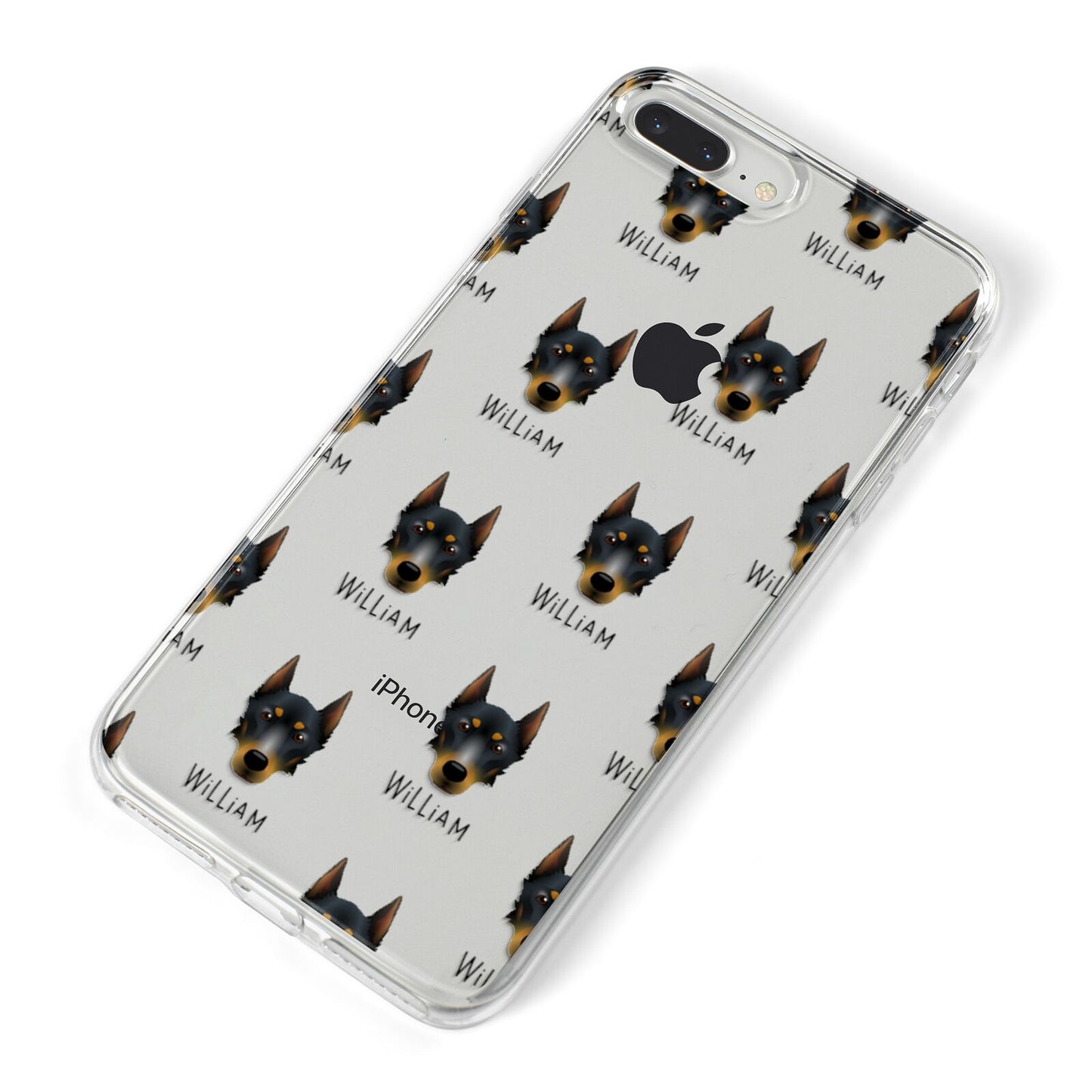 Beauceron Icon with Name iPhone 8 Plus Bumper Case on Silver iPhone Alternative Image