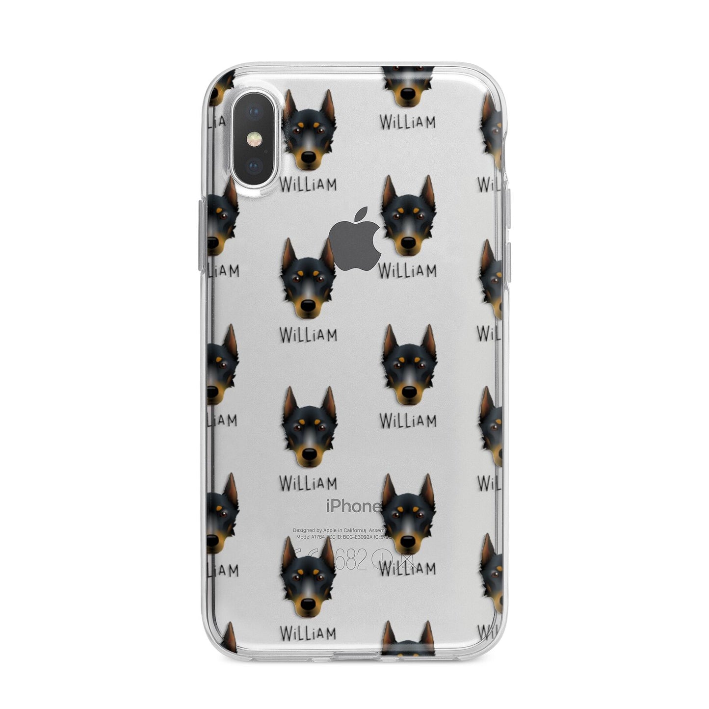 Beauceron Icon with Name iPhone X Bumper Case on Silver iPhone Alternative Image 1
