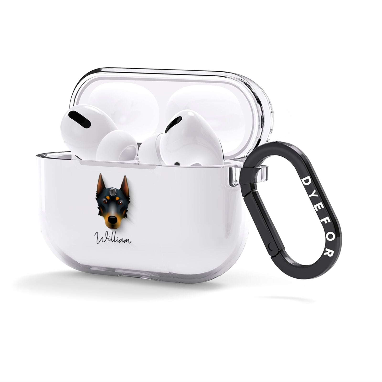 Beauceron Personalised AirPods Clear Case 3rd Gen Side Image
