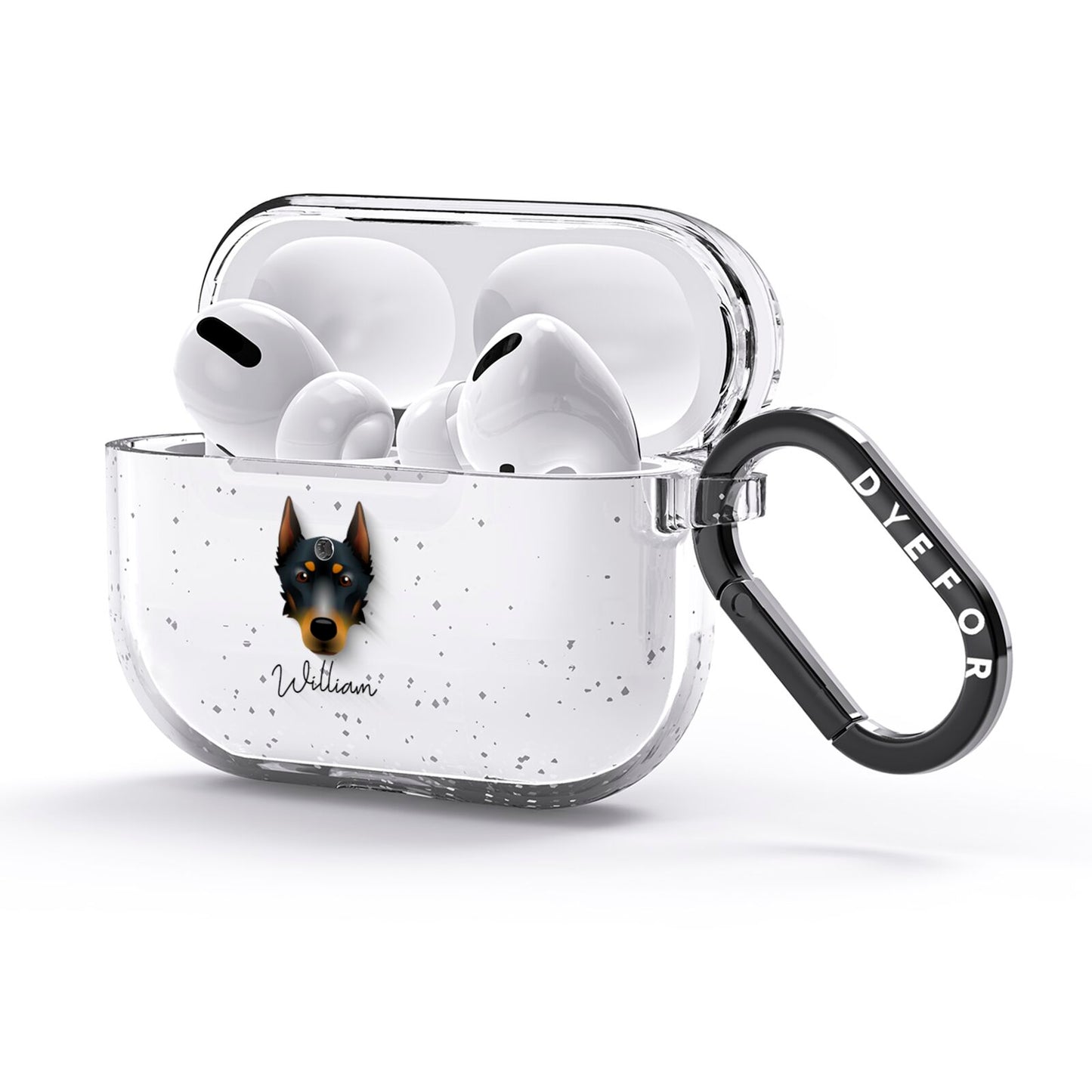 Beauceron Personalised AirPods Glitter Case 3rd Gen Side Image