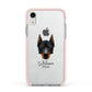 Beauceron Personalised Apple iPhone XR Impact Case Pink Edge on Silver Phone