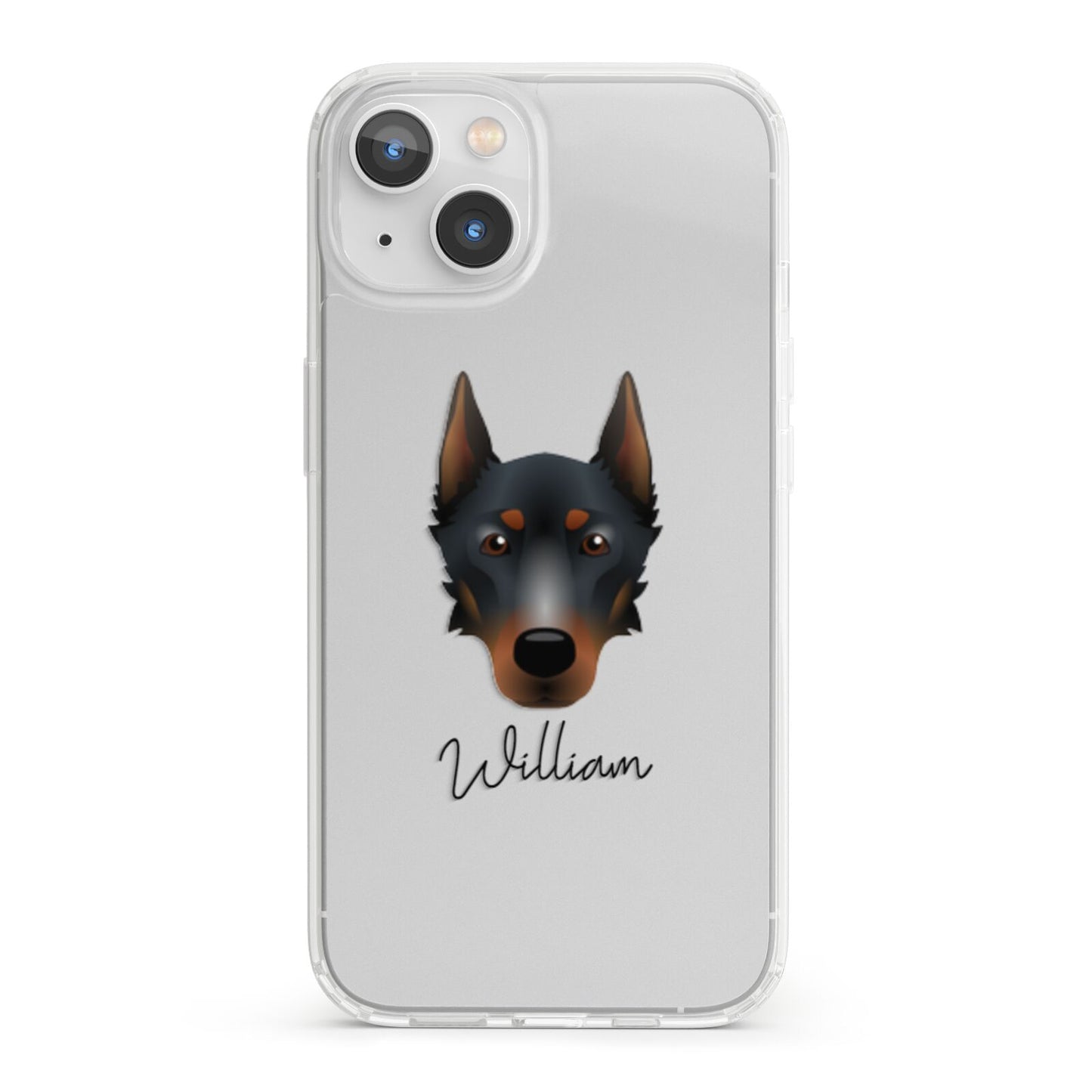 Beauceron Personalised iPhone 13 Clear Bumper Case