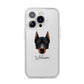 Beauceron Personalised iPhone 14 Pro Clear Tough Case Silver