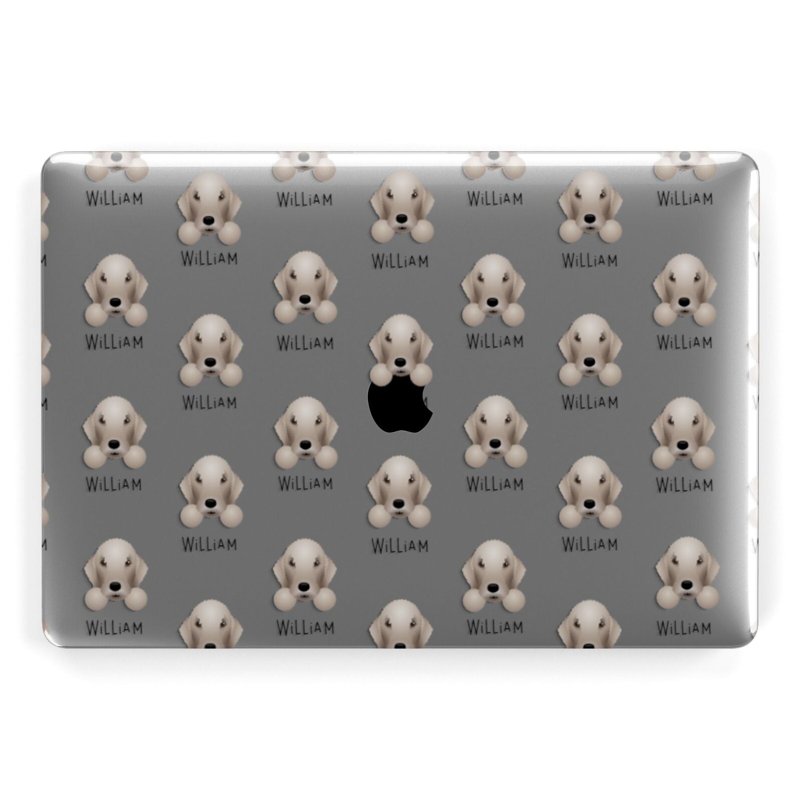 Bedlington Terrier Icon with Name Apple MacBook Case
