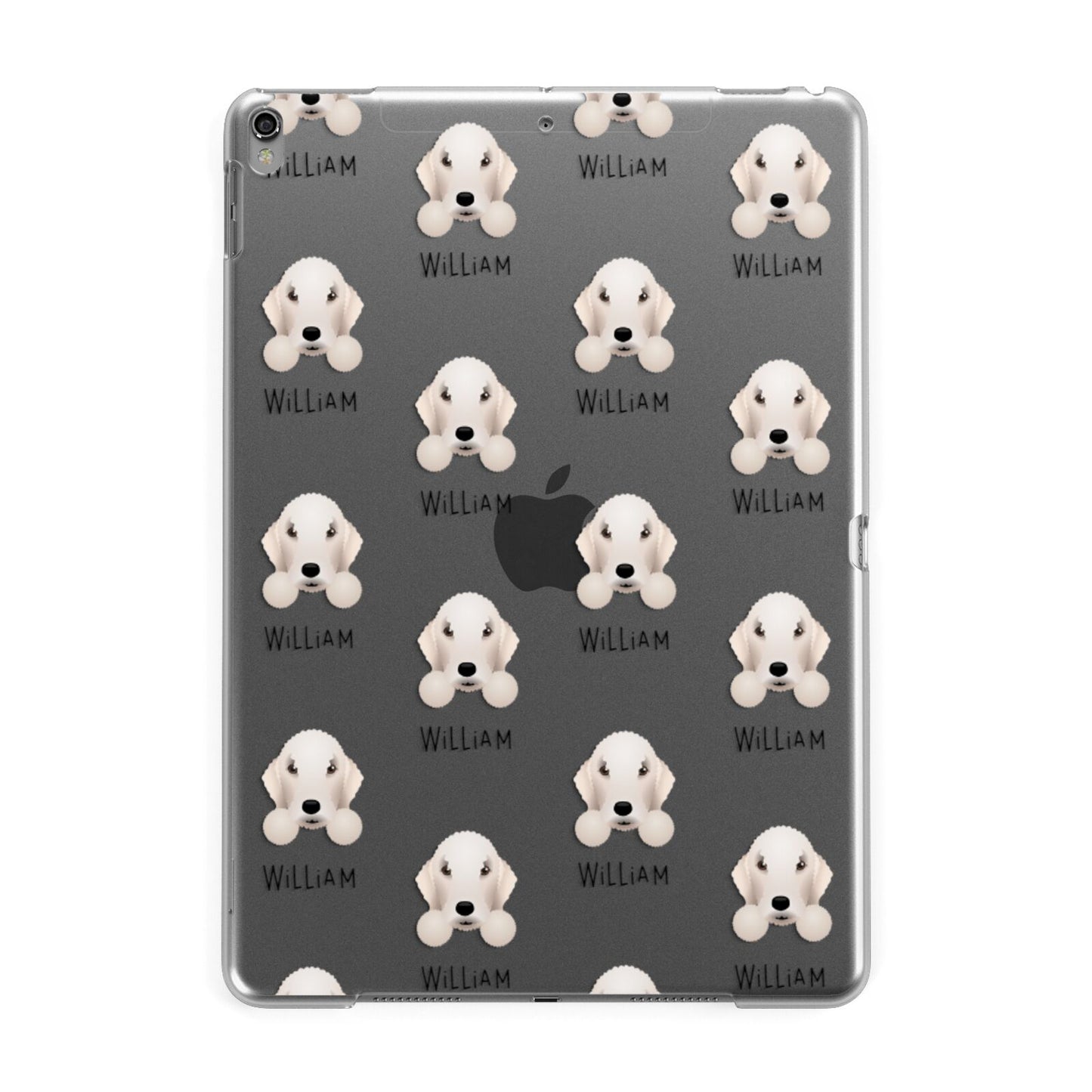 Bedlington Terrier Icon with Name Apple iPad Grey Case