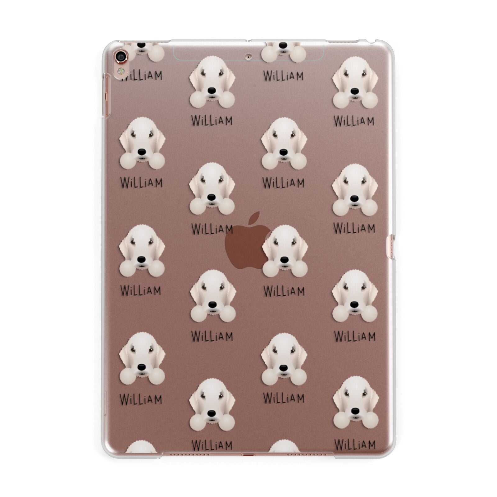 Bedlington Terrier Icon with Name Apple iPad Rose Gold Case
