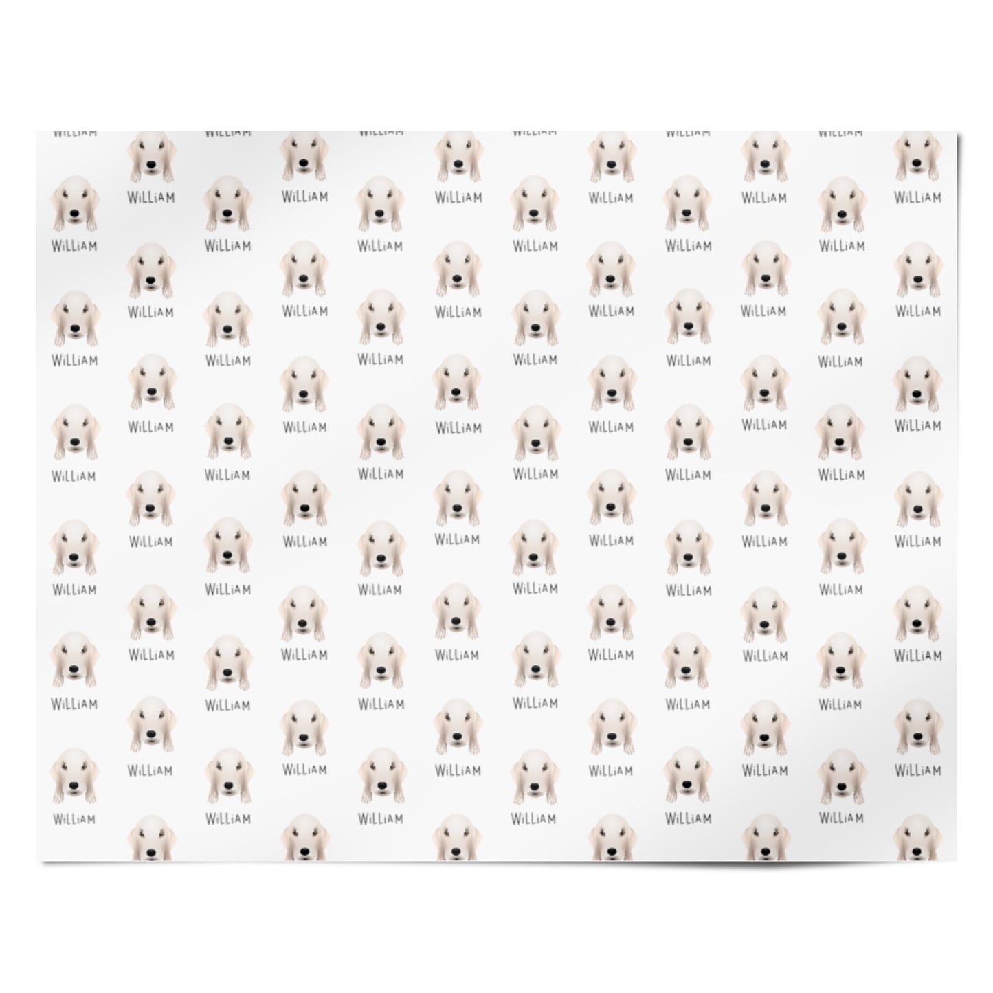 Bedlington Terrier Icon with Name Personalised Wrapping Paper Alternative