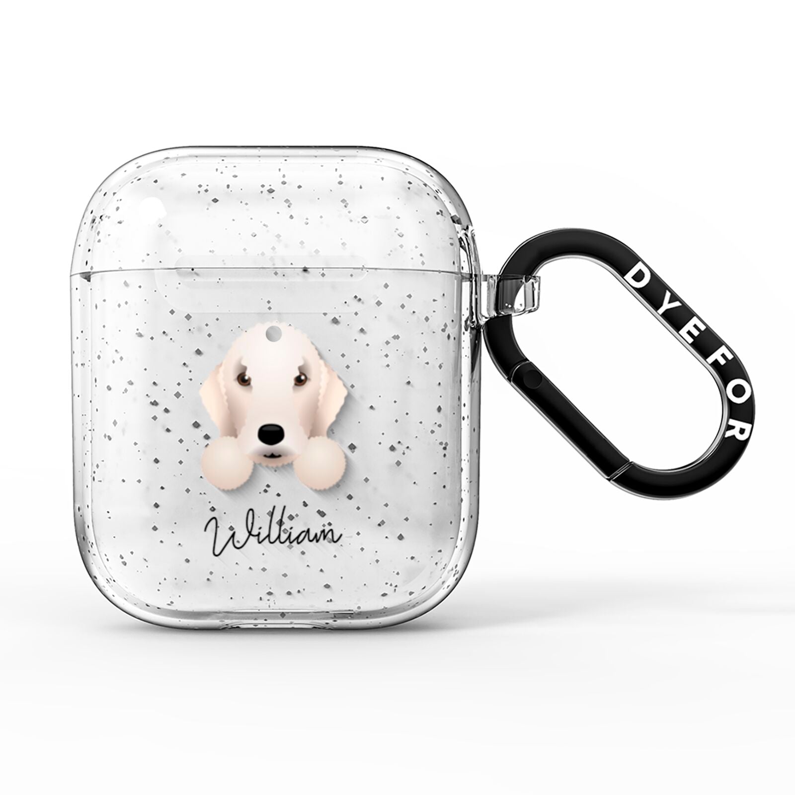 Bedlington Terrier Personalised AirPods Glitter Case