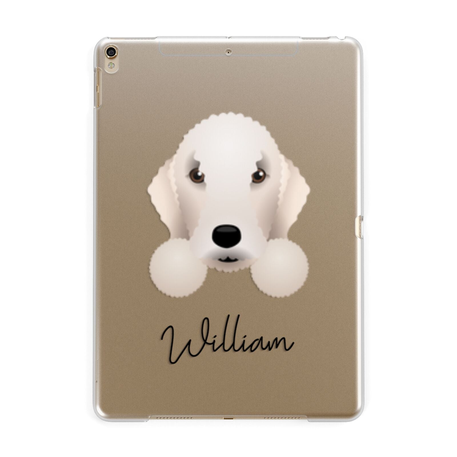 Bedlington Terrier Personalised Apple iPad Gold Case