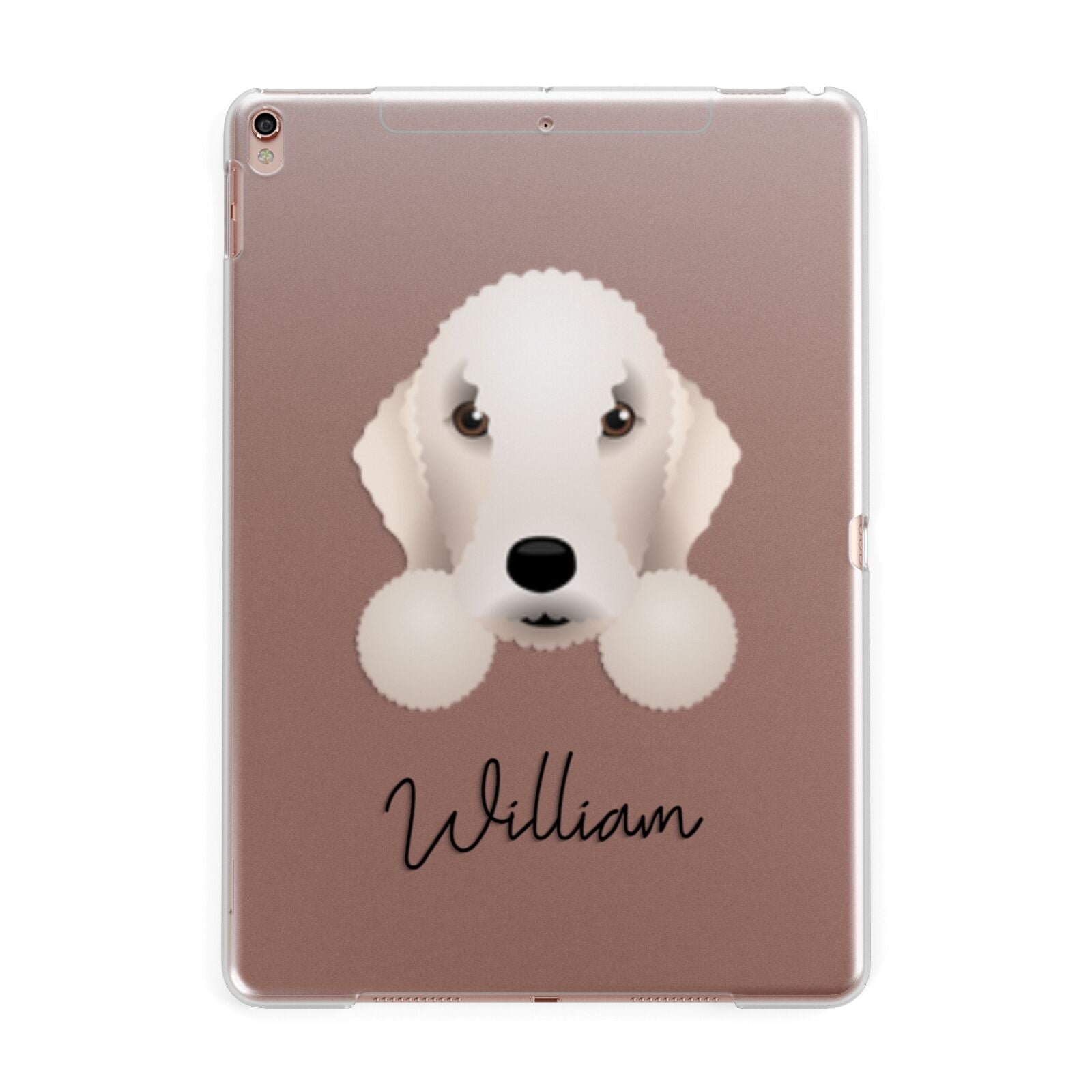 Bedlington Terrier Personalised Apple iPad Rose Gold Case