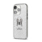 Bedlington Terrier Personalised iPhone 14 Pro Glitter Tough Case Silver Angled Image